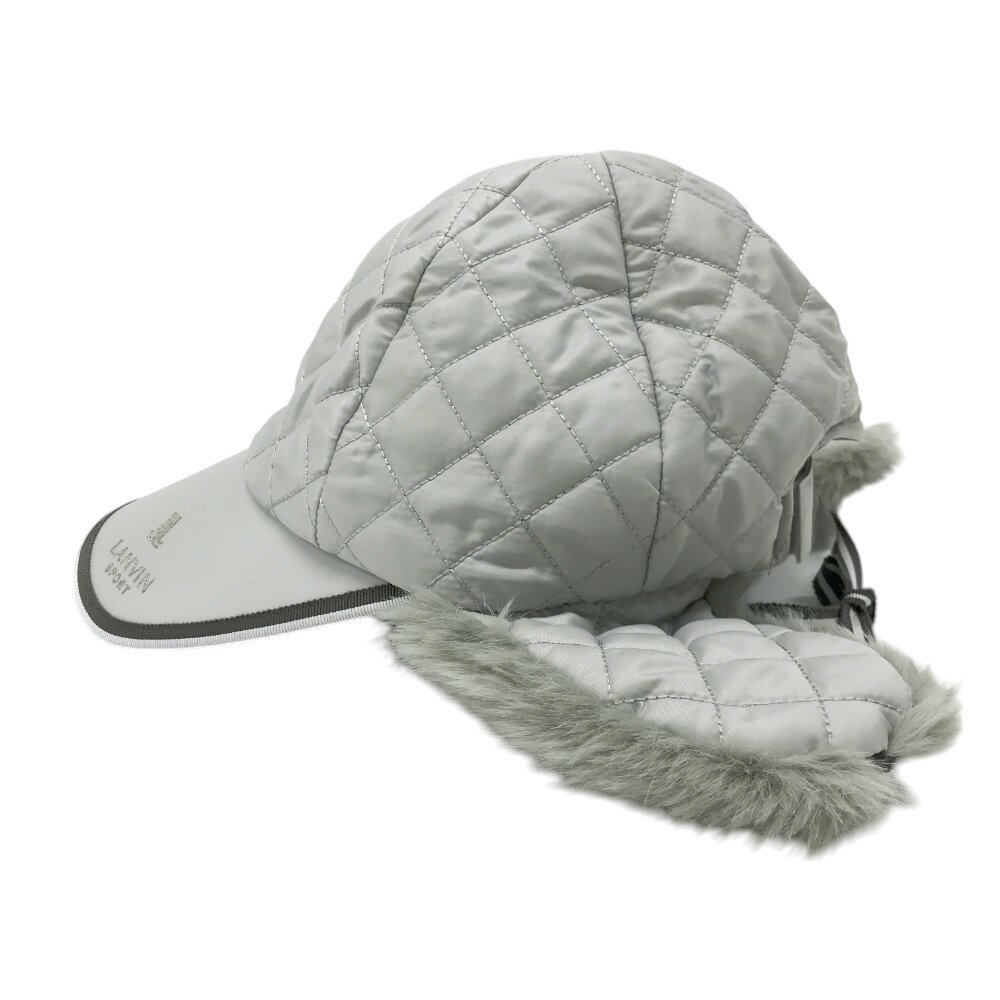 LANVIN SPORT ランバン スポール 耳当て付 中綿キャップ グレー系 56-59 【中古】ゴルフウェア