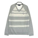 23区GOLF ニジュウサンクゴルフ ニット セーター ボーダー柄 グレー系 2 【中古】ゴルフウェア レディース