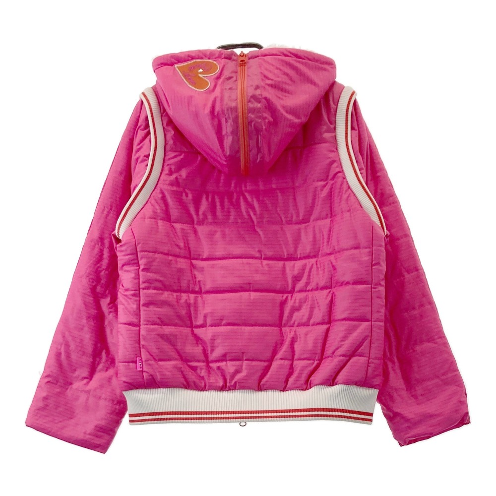 VIVA HEART ビバハート 2WAY フード付 中綿ジャケット ピンク系 42 【中古】ゴルフウェア レディース