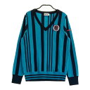 ADIDAS GOLF アディダスゴルフ N68201 ニットセーター ストライプ柄 ブルー系 M 【中古】ゴルフウェア レディース