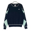 FOOT JOY フットジョイ ニットセーター アーガイル柄 ネイビー系 L 【中古】ゴルフウェア レディース