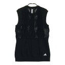 ADIDAS GOLF アディダスゴルフ ニットベスト ブラック系 M 【中古】ゴルフウェア レディース