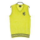 PEARLY GATES パーリーゲイツ Vネック ニットベスト イエロー系 0 【中古】ゴルフウェア レディース