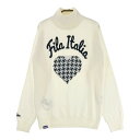 FILA GOLF フィラゴルフ ハイネック 長袖ニットセーター ホワイト系 L 【中古】ゴルフウェア レディース