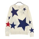 MUNSING WEAR マンシングウェア MGWSJL09 ウール混 ニットセーター 星柄 ホワイト系 M 【中古】ゴルフウェア レディース