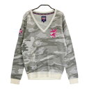 ADMIRAL アドミラル 長袖 ニットセーター 迷彩 カモフラ柄 グレー系 M 【中古】ゴルフウェア レディース