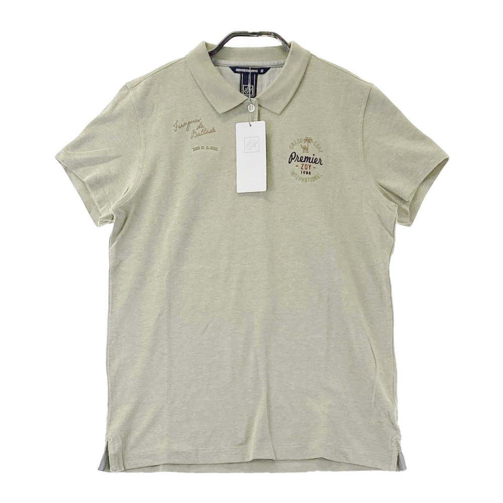ZOY ゾーイ 071576030 半袖ポロシャツ カーキ系 40 【中古】ゴルフウェア レディース