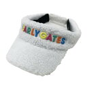 PEARLY GATES パーリーゲイツ ボア サンバイザー ホワイト系 FR 【中古】ゴルフウェア