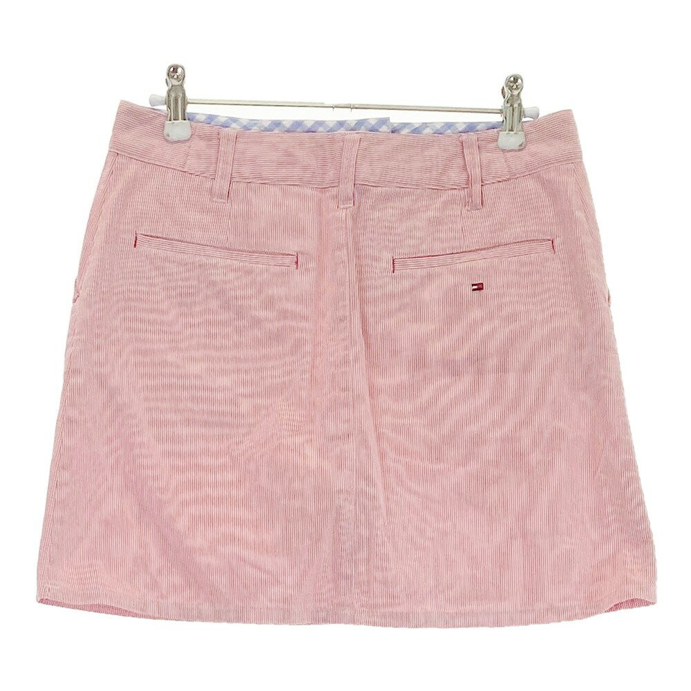 TOMMY HILFIGER GOLF トミー ヒルフィガーゴルフ スカート ストライプ柄 レッド系 S 【中古】ゴルフウェア レディース