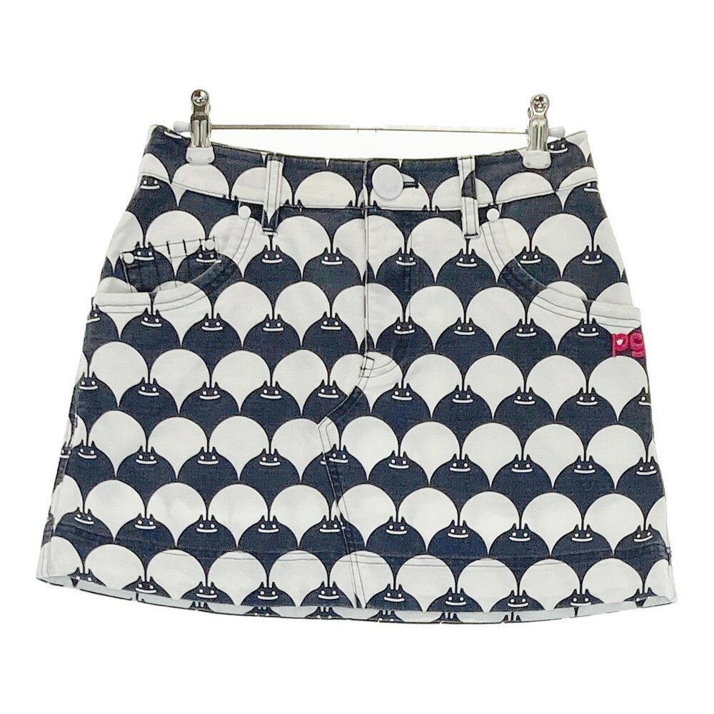 PEARLY GATES パーリーゲイツ ストレッチスカート エイ 総柄 ネイビー系 00 【中古】ゴルフウェア レデ..