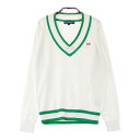 ROSASEN ロサーセン Vネック ニットセーター ホワイト系 40 【中古】ゴルフウェア レディース
