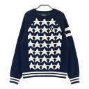 PEARLY GATES パーリーゲイツ ニットセーター 星柄 ネイビー系 0 【中古】ゴルフウェア レディース
