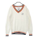 JUN&ROPE ジュン アンド ロペ Vネック ニットセーター ホワイト系 L 【中古】ゴルフウェア レディース
