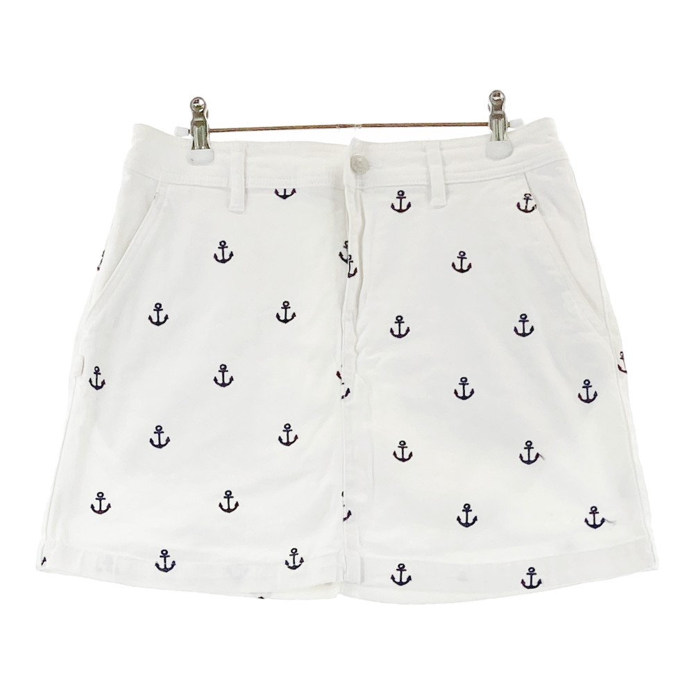 JACK BUNNY ジャックバニー インナー付 ストレッチスカート 総柄 ホワイト系 2 【中古】ゴルフウェア ..