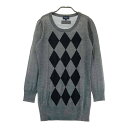 BURBERRY GOLF バーバリーゴルフ ニットセーター 総柄 グレー系 1 【中古】ゴルフウェア レディース