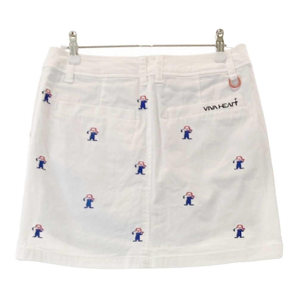 VIVA HEART ビバハート インナー付 スカート ピエロ 総柄 ホワイト系 40 【中古】ゴルフウェア レディース