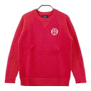 PEARLY GATES パーリーゲイツ モヘヤ混 ニットセーター 総柄 レッド系 0 【中古】ゴルフウェア レディース
