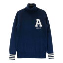 ADIDAS GOLF アディダスゴルフ タートルネック ニットセーター ネイビー系 S 【中古】ゴルフウェア レディース