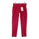 FILA GOLF フィラゴルフ 裏起毛 ストレッチパンツ レッド系 L 【中古】ゴルフウェア レディース