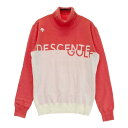 DESCENTE GOLF デサントゴルフ タートルネック ニットセーター ピンク系 L 【中古】ゴルフウェア レディース