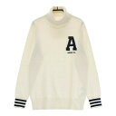 ADIDAS GOLF アディダスゴルフ タートルネック 長袖 ニットセーター ホワイト系 M 【中古】ゴルフウェア レディース