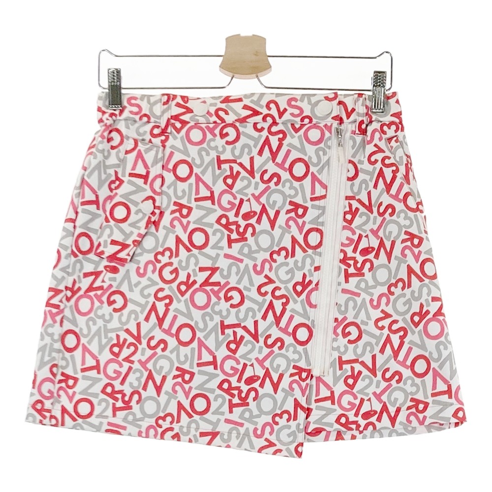 23区GOLF ニジュウサンクゴルフ フルジップ スカート 総柄 ホワイト系 3 【中古】ゴルフウェア レディ..