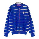 BEAMS GOLF ビームスゴルフ カーディガン ボーダー ブルー系 M 【中古】ゴルフウェア レディース