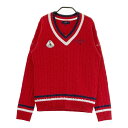 CALLAWAY キャロウェイ ケーブル ニット セーター レッド系 L 【中古】ゴルフウェア レディース