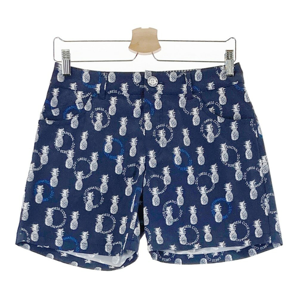 ZOY ゾーイ 071682401 ショートパンツ 総柄 ネイビー系 38 【中古】ゴルフウェア レディース