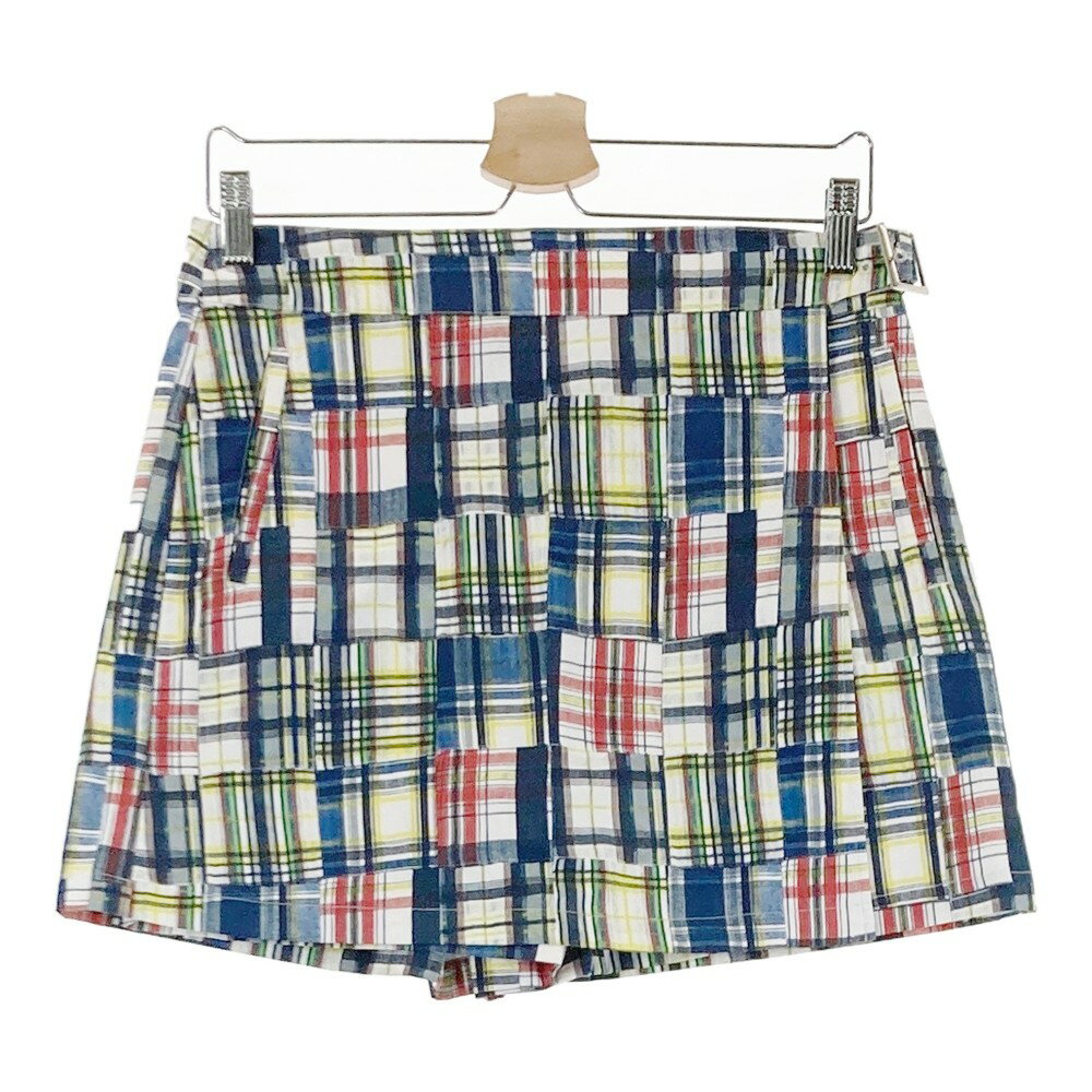 BEAMS GOLF ビームスゴルフ キュロットスカート チェック柄 ネイビー系 M 【中古】ゴルフウェア レディース