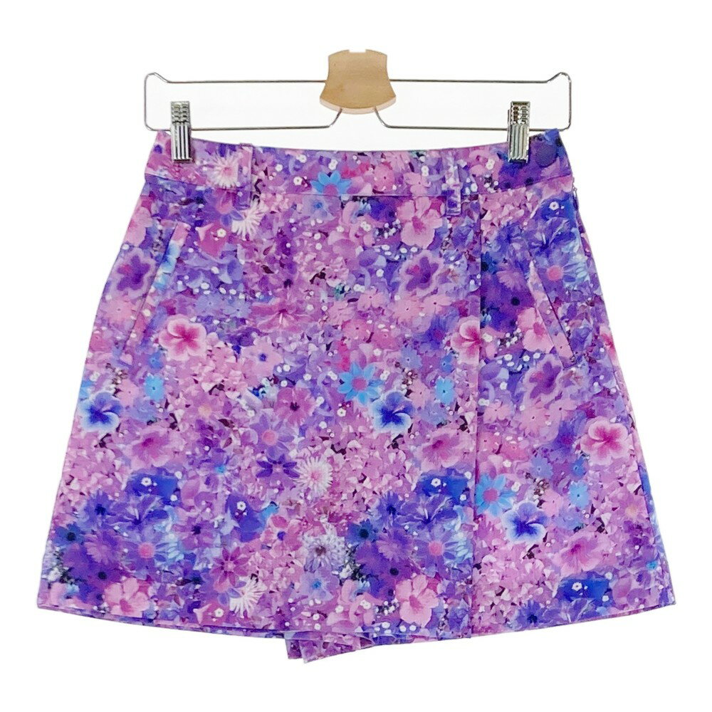23区GOLF ニジュウサンクゴルフ mangilao golf club限定 ; キュロットスカート 花柄 パープル系 58 【中古】ゴルフウェア レディース