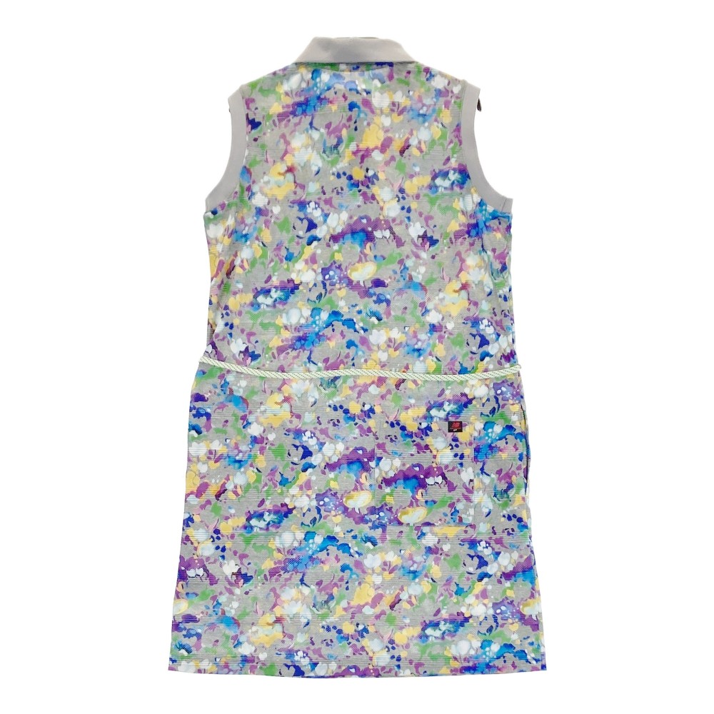 NEW BALANCE GOLF ニューバランス ノースリーブワンピース 総柄 グレー系 0 【中古】ゴルフウェア レディース