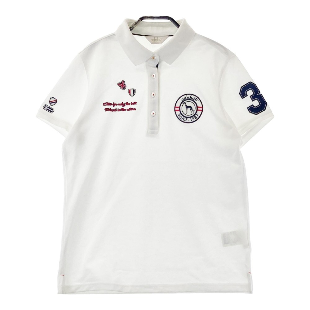 ADABAT アダバット 半袖ポロシャツ ホワイト系 40 【中古】ゴルフウェア レディース