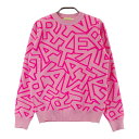 VIVA HEART ビバハート ニットセーター 総柄 ピンク系 40 【中古】ゴルフウェア レディース