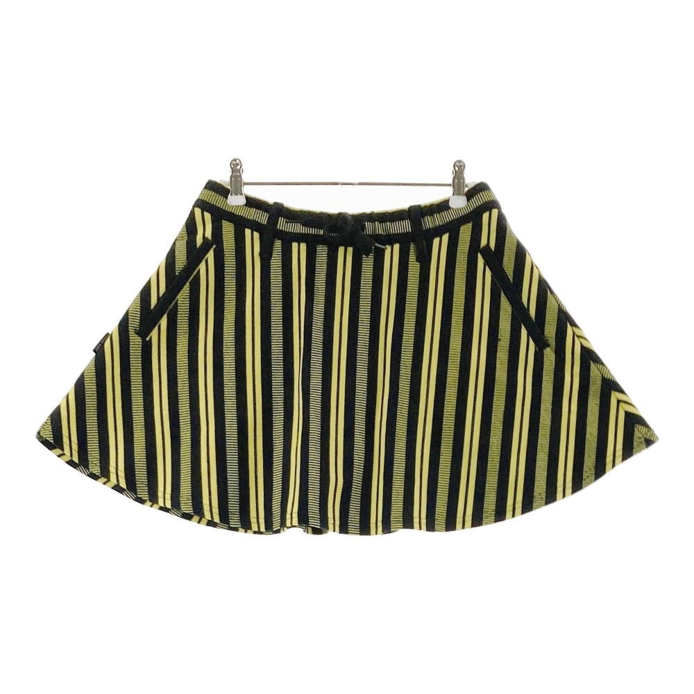 JACK BUNNY ジャックバニー インナー付き スカート ストライプ柄 イエロー系 1 【中古】ゴルフウェア ..