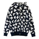 PEARLY GATES パーリーゲイツ × Disney ジップパーカー 総柄 ブラック系 0 【中古】ゴルフウェア レディース