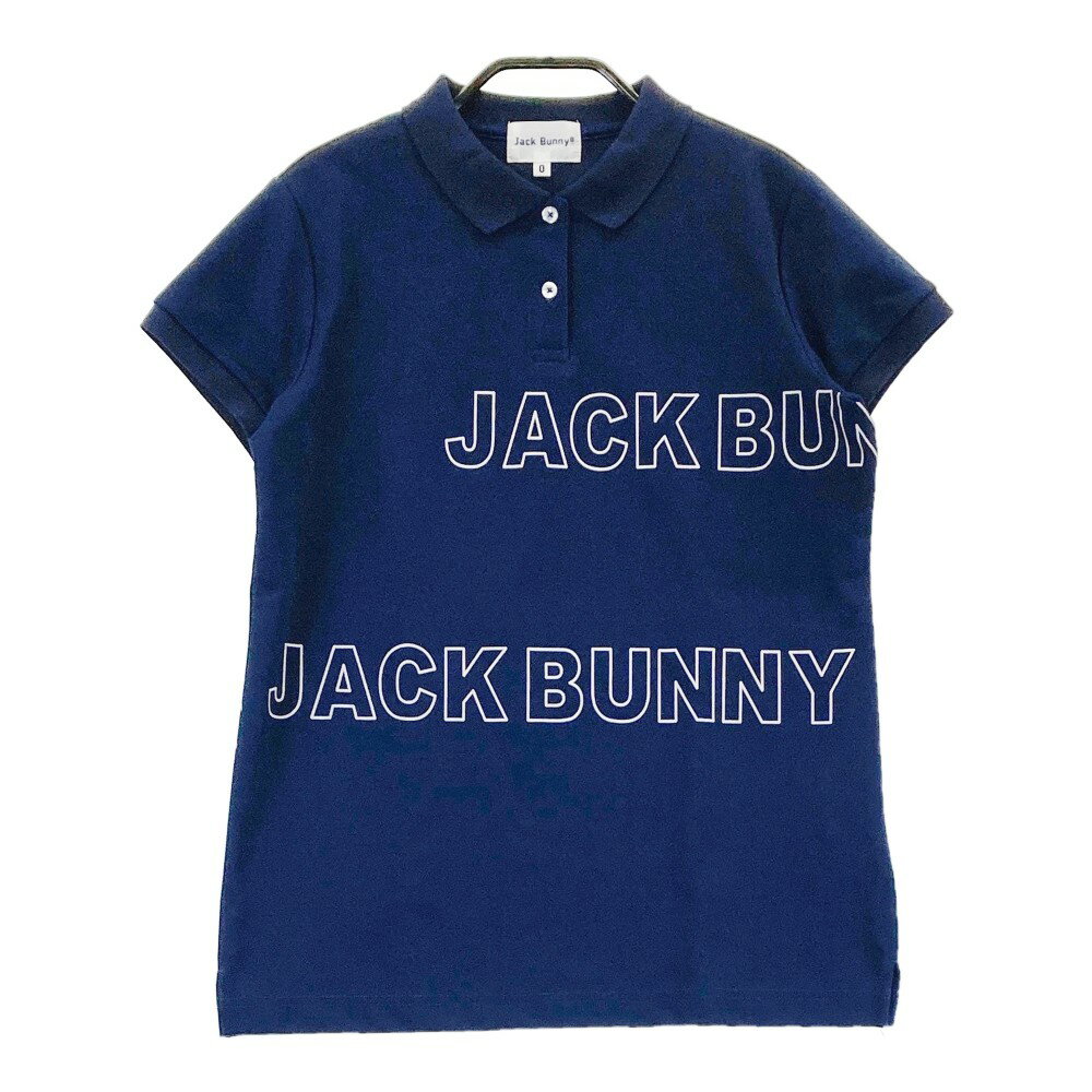 JACK BUNNY ジャックバニー 半袖 ポロシャツ ネイビー系 0 【中古】ゴルフウェア レディース