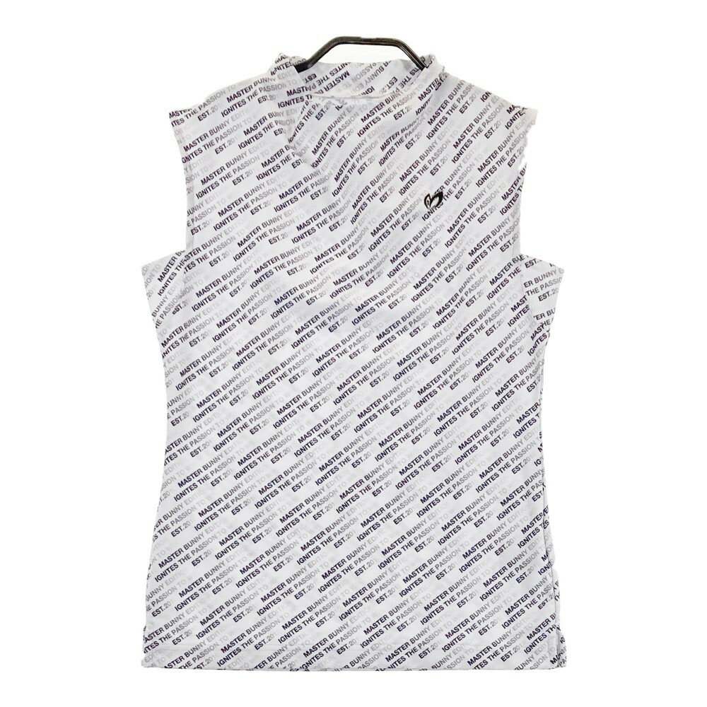 MASTER BUNNY EDITION マスターバニーエディション 2023年モデル ハイネック　ノースリーブシャツ ロゴ 総柄 ホワイト系 0 【中古】ゴルフウェア レディース