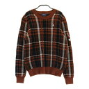 PEARLY GATES パーリーゲイツ 2023年モデル カシミヤ ニットセーター チェック柄 ブラウン系 1 【中古】ゴルフウェア レディース
