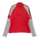 DESCENTE GOLF デサントゴルフ ウール混 ハーフジップ ニットセーター レッド系 S 【中古】ゴルフウェア レディース