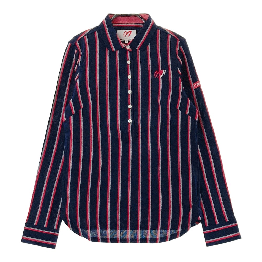 MASTER BUNNY EDITION マスターバニーエディション 長袖 シャツ ストライプ柄 ネイビー系 1 【中古】ゴルフウェア レディース