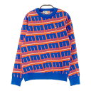 MUNSING WEAR マンシングウェア ; ニットセーター ロゴ総柄 ブルー系 M 【中古】ゴルフウェア レディース