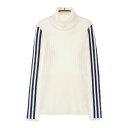 ADIDAS GOLF アディダスゴルフ タートル ニット セーター ホワイト系 M 【中古】ゴルフウェア レディース