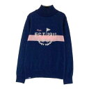 FILA GOLF フィラゴルフ ニット セーター ネイビー系 M 【中古】ゴルフウェア レディース