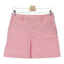 ADIDAS GOLF アディダスゴルフ シアサッカースカート ギンガムチェック柄 ピンク系 L 【中古】ゴルフウェア レディース(4)