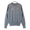 BEAMS GOLF ビームスゴルフ 裏地付 ニットセーター ワッペン グレー系 M 【中古】ゴルフウェア レディース