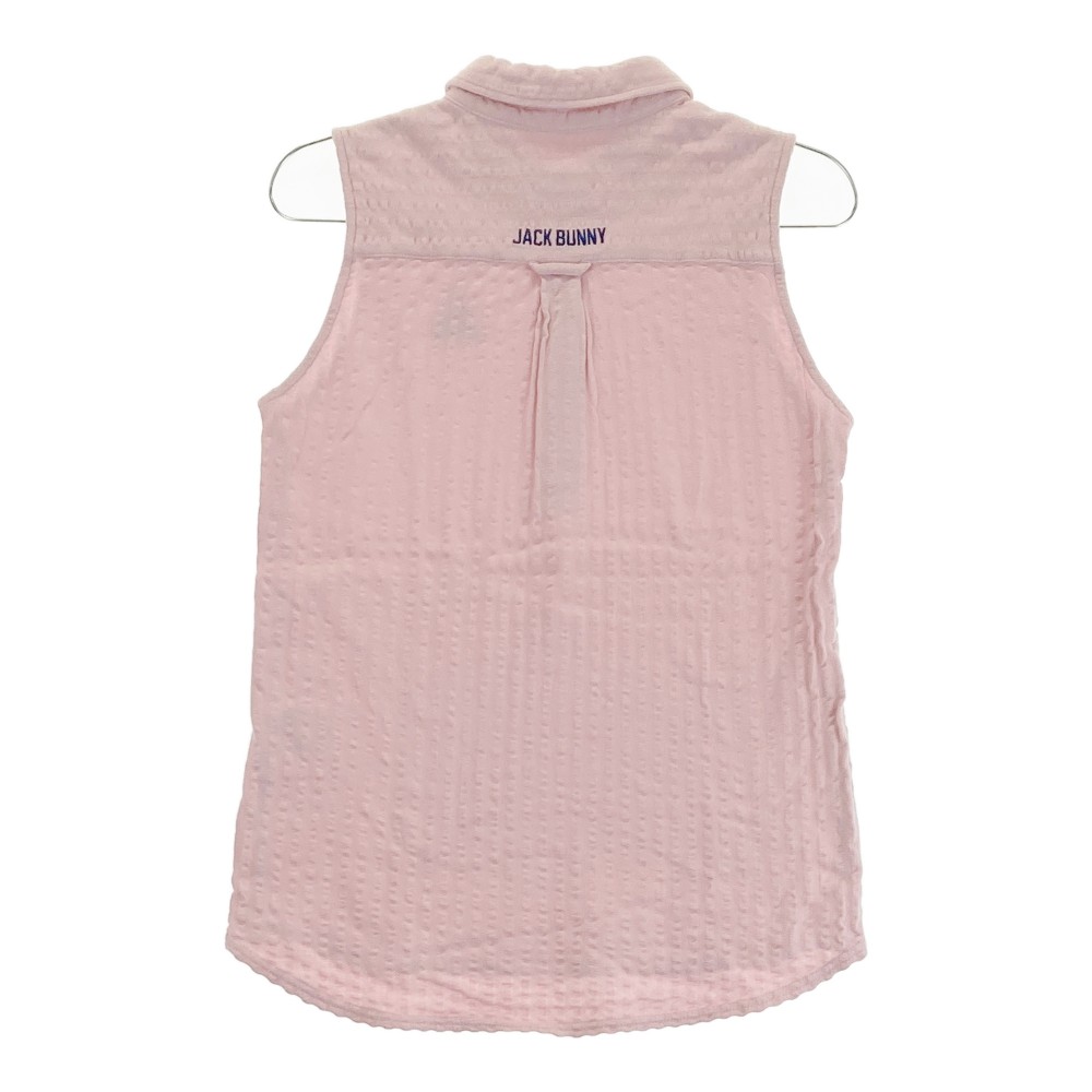 JACK BUNNY ジャックバニー ノースリーブ ポロシャツ ボタンダウン ピンク系 2 【中古】ゴルフウェア レディース