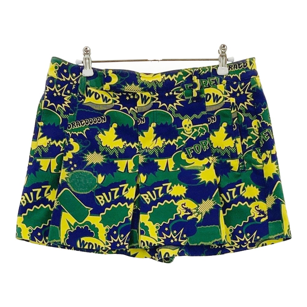 DANCE WITH DRAGON ダンスウィズドラゴン キュロットスカート 総柄 ネイビー系 3 【中古】ゴルフウェア..