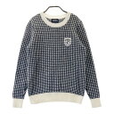 PEARLY GATES パーリーゲイツ カシミヤ 長袖 ニットセーター 総柄 ブラック系 1 【中古】ゴルフウェア レディース