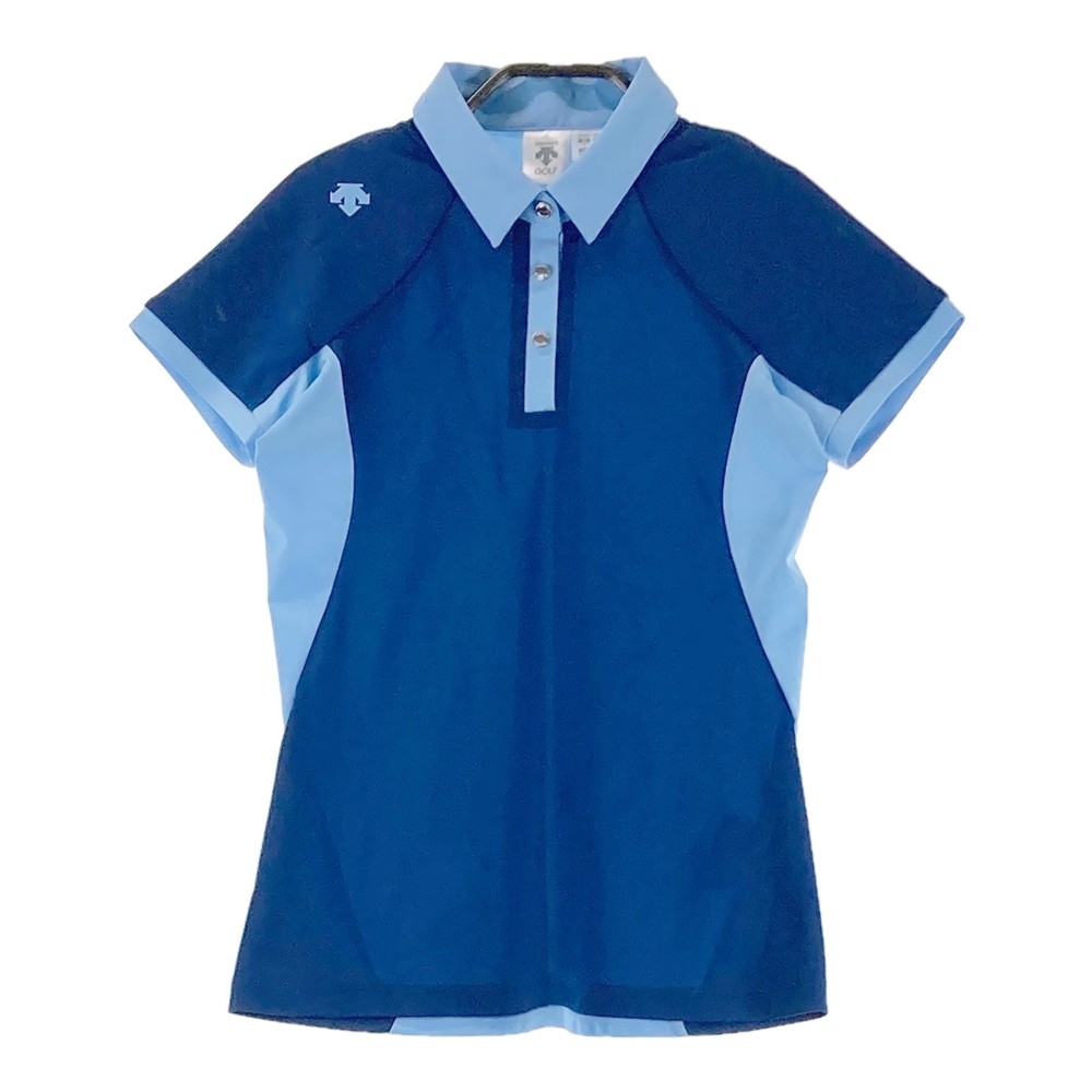DESCENTE GOLF デサントゴルフ 半袖ポロシャツ ブルー系 S 【中古】ゴルフウェア レディース